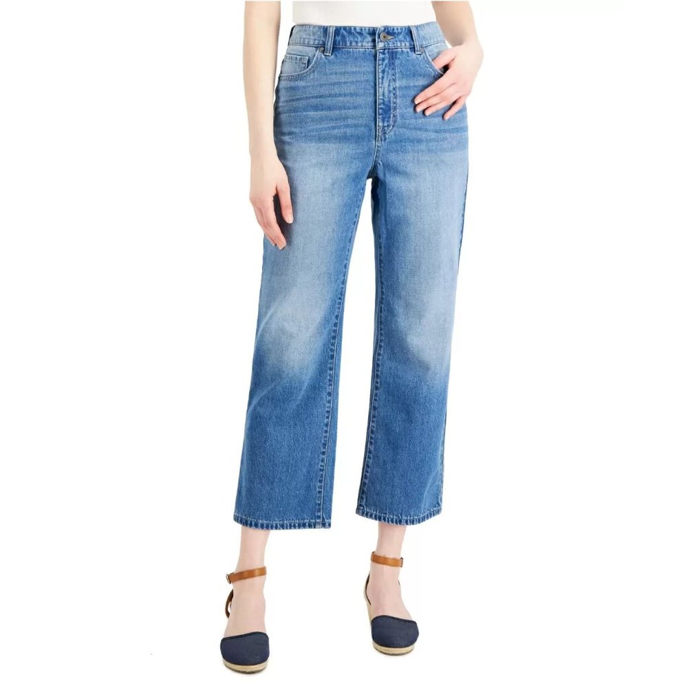 Style & Co Slouchy-Fit High-Rise Cropped Jeans, Morning Dove